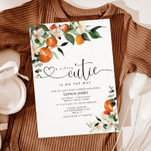 A Little Cutie baby shower invitation