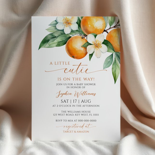 A Little Cutie Baby Shower Invitation (Creator Uploaded)