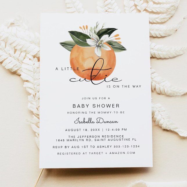 A little Cutie Baby Shower Oranges Invitation (Creator Uploaded)