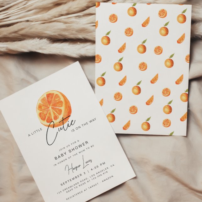 A little Cutie Baby Shower Oranges Invitation (Creator Uploaded)