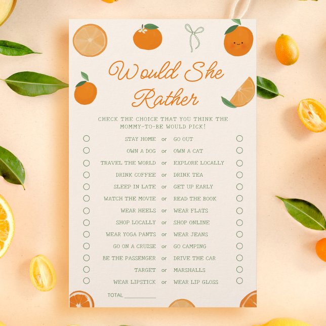 A Little Cutie Baby Shower Would She Rather Game (Creator Uploaded)