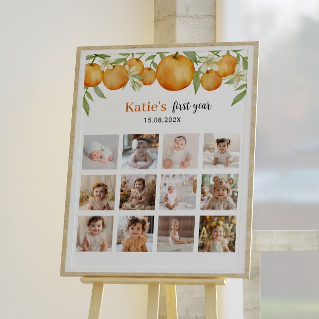 A Little Cutie Birthday 12 Photo Milestone Poster (Creator Uploaded)