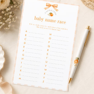 A Little Cutie Citrus Baby Name Race BC Game