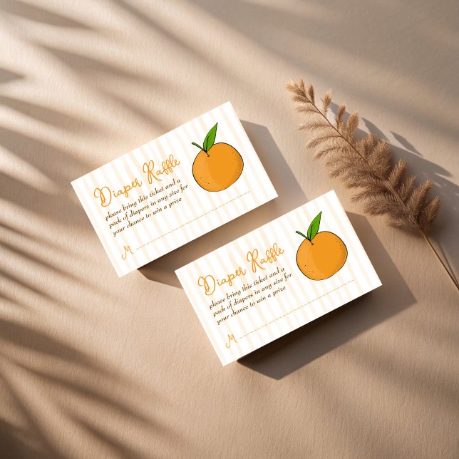 A little cutie citrus baby shower diaper raffle enclosure card (A little cute citrus baby shower diaper raffle enclosure card oranges baby shower raffle tickets)