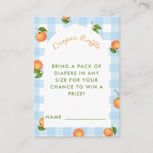 A Little Cutie Citrus Blue Diaper Raffle Card