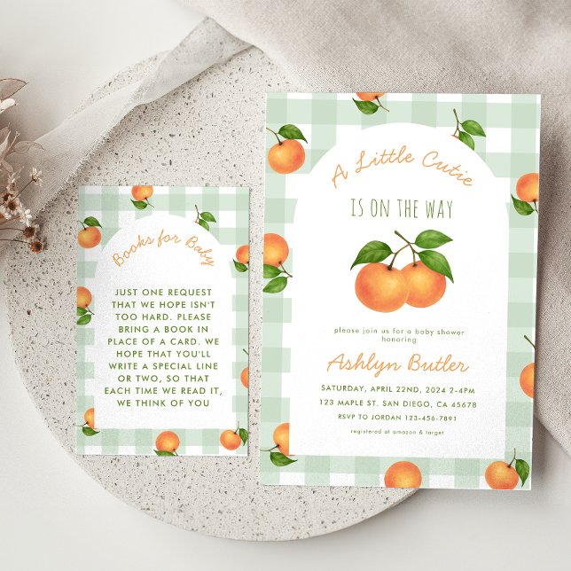 A Little Cutie Citrus Green Books for Baby Card (Creator Uploaded)