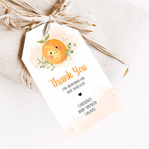 A Little Cutie Citrus Orange Baby Shower Favour Ta Gift Tags