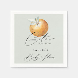 A Little Cutie Citrus Orange Baby Shower Napkin