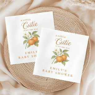 A Little Cutie Citrus Orange Baby Shower Napkin