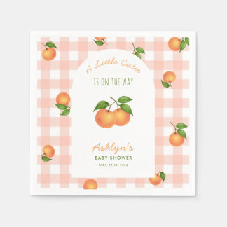 A Little Cutie Citrus Pink Baby Shower Napkins