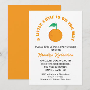 A Little Cutie Gender Neutral Citrus Baby Shower Invitation