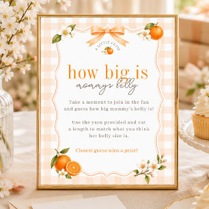 A Little Cutie How Big Is Mummy's Belly Party Sign