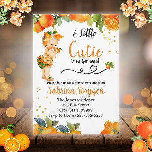 A little Cutie is on her Way Baby Shower Invite