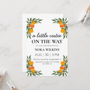 a little cutie is on the way baby shower invitation