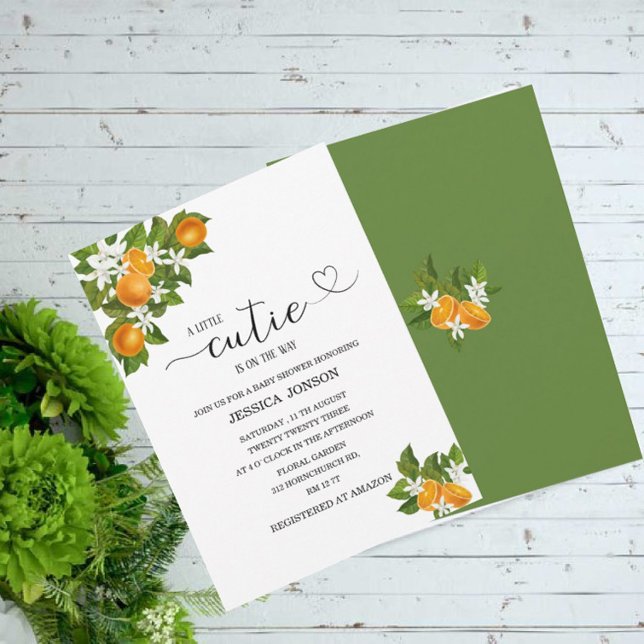 A little cutie is on the way baby shower  invitation (Creator Uploaded)