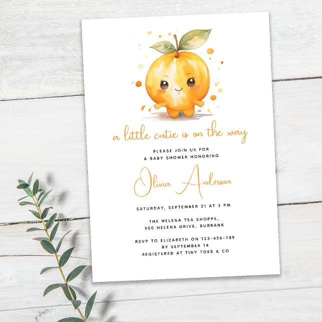A Little Cutie is on the Way Baby Shower Invitation (Creator Uploaded)