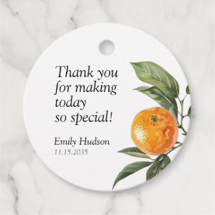 A Little Cutie Is On The Way Citrus Baby Shower Favour Tags