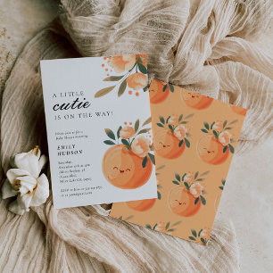 A Little Cutie Is On The Way Citrus Baby Shower Invitation