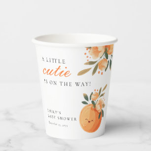 A Little Cutie Is On The Way Citrus Baby Shower Paper Cups
