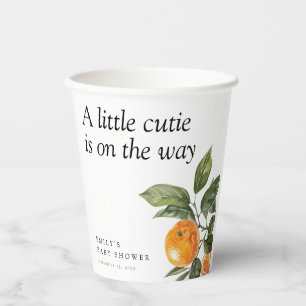 A Little Cutie Is On The Way Citrus Baby Shower Paper Cups