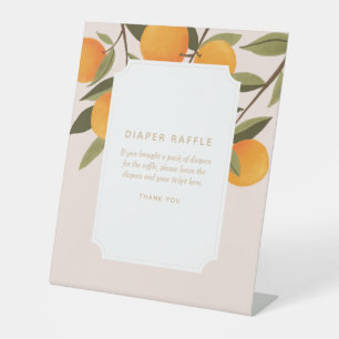 A Little Cutie is on the Way Diaper Raffle Pedestal Sign