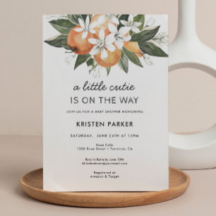 A Little Cutie is on the Way Modern Baby Shower Invitation