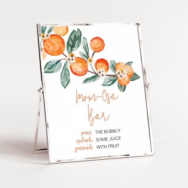 A Little Cutie is on the Way Mum Osa Bar Poster (Neutral Cutie is on the Way Baby Shower Mom Osa Bar Sign)