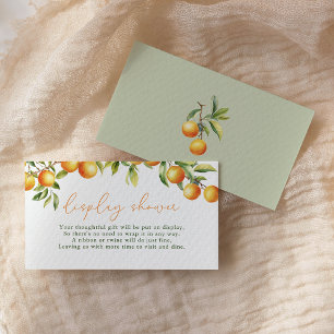 A Little Cutie Is On The Way Orange Display Shower Enclosure Card