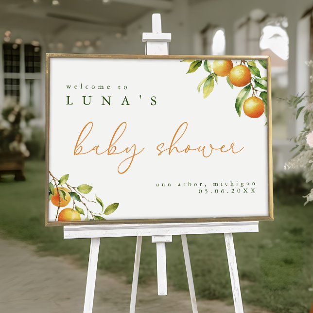 A Little Cutie Is On The Way Orange Welcome Poster (Creator Uploaded)