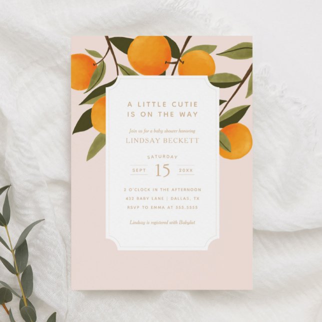 A Little Cutie is on the Way Oranges Baby Shower I Invitation (Creator Uploaded)