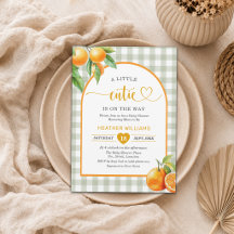 A Little Cutie is on the Way Oranges Baby Shower