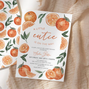 A Little Cutie Is On The Way Oranges Baby Shower Invitation