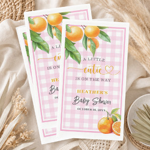 A Little Cutie is on the Way Pink Baby Shower Napkin
