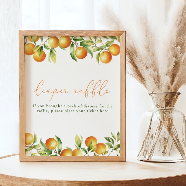 A Little Cutie Is On The Way Shower Diaper Raffle Poster (Creator Uploaded)