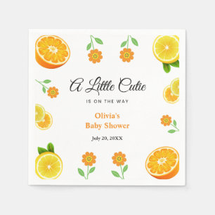 A Little Cutie Lemon Orange Citrus Baby Shower  Napkin