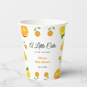 A Little Cutie Lemon Orange Citrus Baby Shower Paper Cups