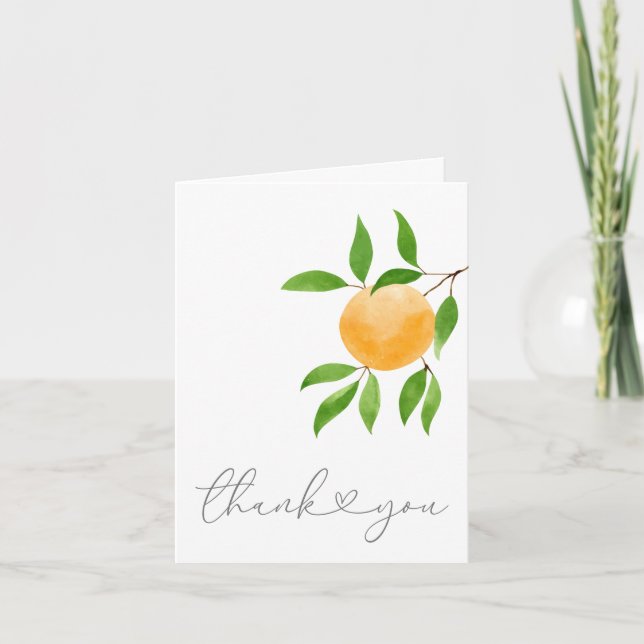 A Little Cutie Modern Baby Shower Thank You Card (Front)