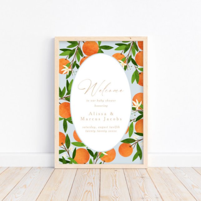 A Little Cutie | Modern Blue Welcome Sign Poster (Creator Uploaded)