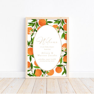 A Little Cutie Modern Citrus Welcome Sign Poster