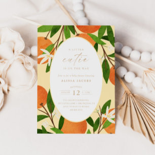 A Little Cutie Modern Yellow Neutral Baby Shower Invitation