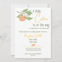  A Little Cutie on its way Baby BOY Shower invite