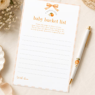 A Little Cutie On The Way Baby Bucket List Card