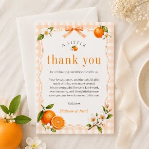 A Little Cutie On the Way Neutral Baby Shower  Thank You Card