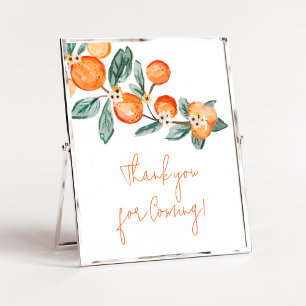 A Little Cutie on Way Orange Thank You for Coming Poster