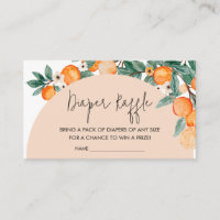 A Little Cutie Orange Baby Shower Diaper Raffle