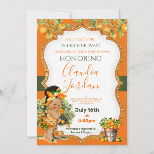 A Little Cutie Orange Baby Shower Invitation