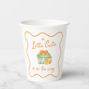 A Little cutie orange baby shower Paper Cups