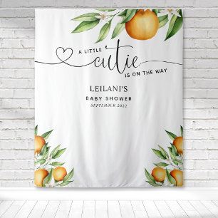 A Little Cutie Orange Baby Shower Tapestry