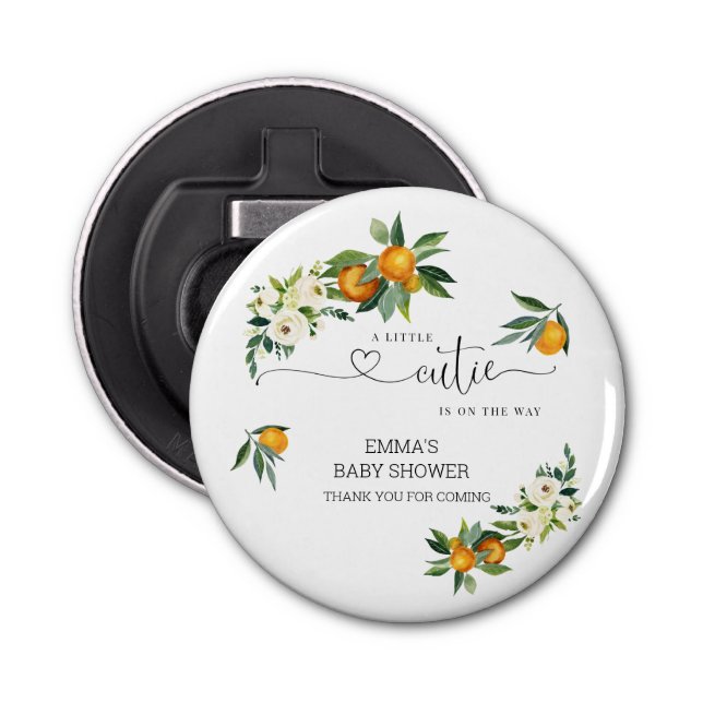 A Little Cutie Orange Button Bottle Opener (Front)