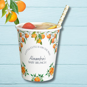 A Little Cutie Orange Citrus Baby Brunch Paper Cups
